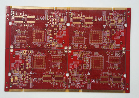 Καλή τιμή FR4 Tg135 1,0 mm 6 στρώμα άκαμπτο PCB με ENIG Χρυσό δάχτυλο 40U' 'Κόκκινη Soldermask και επιφάνεια σε απευθείας σύνδεση
